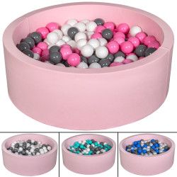 Piscina infantil de bolas para niños, 200 piezas, color rosa